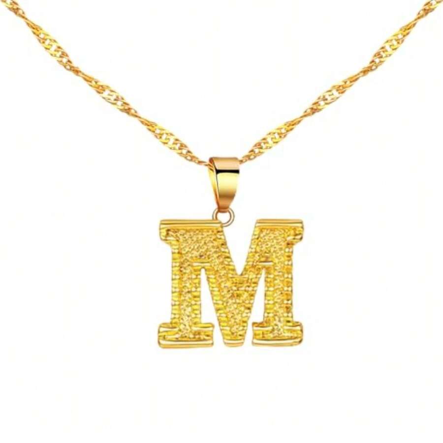 Clepsidra® Collar de mujer con letra inicial A-Z. Collar de acero inoxidable para damas, accesorios para mujer elegantes y resistentes, joyeria moderna y regalos para bodas, aniversarios. Necklace - R - Ver 1
