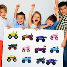 6pcs Monster Truck Expression Stickers, Truck Stickers, Custom Racing Decals, Waterproof Stickers, Suitable For Water Bottles, Laptops, Phone Cases, Journals, Scrapbooks, Planners And Party Favors - Multicolor - View 5