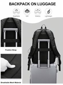 Mochila para portátil de gran capacidad, mochila de viaje casual con múltiples compartimentos, cabe portátiles de 15.6 pulgadas, mochilas escolares para estudiantes de secundaria, mochila de negocios ligera, impermeable y a prueba de golpes, con correas de hombro ergonómicas y acolchadas transpirables - Multicolor - Ver 6
