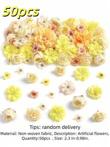 50 piezas de flores y rosas artificiales (2,3 cm - 7,9 cm) - Ideal para bodas, decoración del Día de San Valentín, decoración del hogar, centros de mesa para fiestas, coronas, decoración de mesas, adornos de ropa, fiestas, bodas, aniversarios, centros de mesa - Multicolor - Ver 13