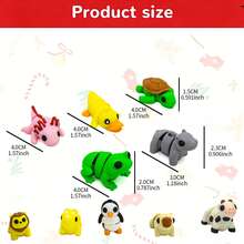 3D Printed Cute Animal Figurines, Movable Joints, Perfect Home Decor Collection, Car Decoration, Gift For Animal Lovers - 彩色 - 查看 3