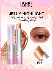 USHAS Jelly Glitter Eyeshadow Highlighter Stick, 6 Shades Available, Fine Glitter Texture, Jelly Texture Smooth And Easy To Apply, Long-Lasting And Non-Fading, Suitable For Travel And Multiple Occasions, Portable For Daily, Party And Holiday Makeup - #6 - View 4