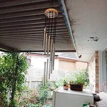 1 pieza 12 tubos de aleación de aluminio Campanillas de viento con gancho Campanas doradas/plateadas para decoración exterior del hogar, boda, fiesta, conmemoración, regalos - Varios estilos - Ver 10