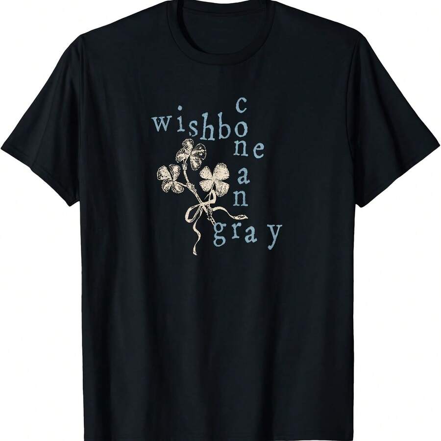 ConanS Gray Crossword Wishbone T-Shirt - 黑色 - 查看 1