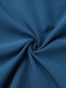 Vestido largo de mujer talla de unicolor elegante con botón decorativo y cinturón de metal para la cintura, primavera/verano - Azul - Ver 7