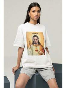 Camiseta Humorística de House Music: Atuendo del Festival Jesus Mau P - Negro - Ver 2