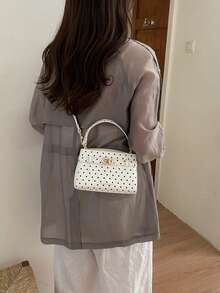 Fashionable Multi-Purpose Color-Block Casual Women's Handbag - White - View 5