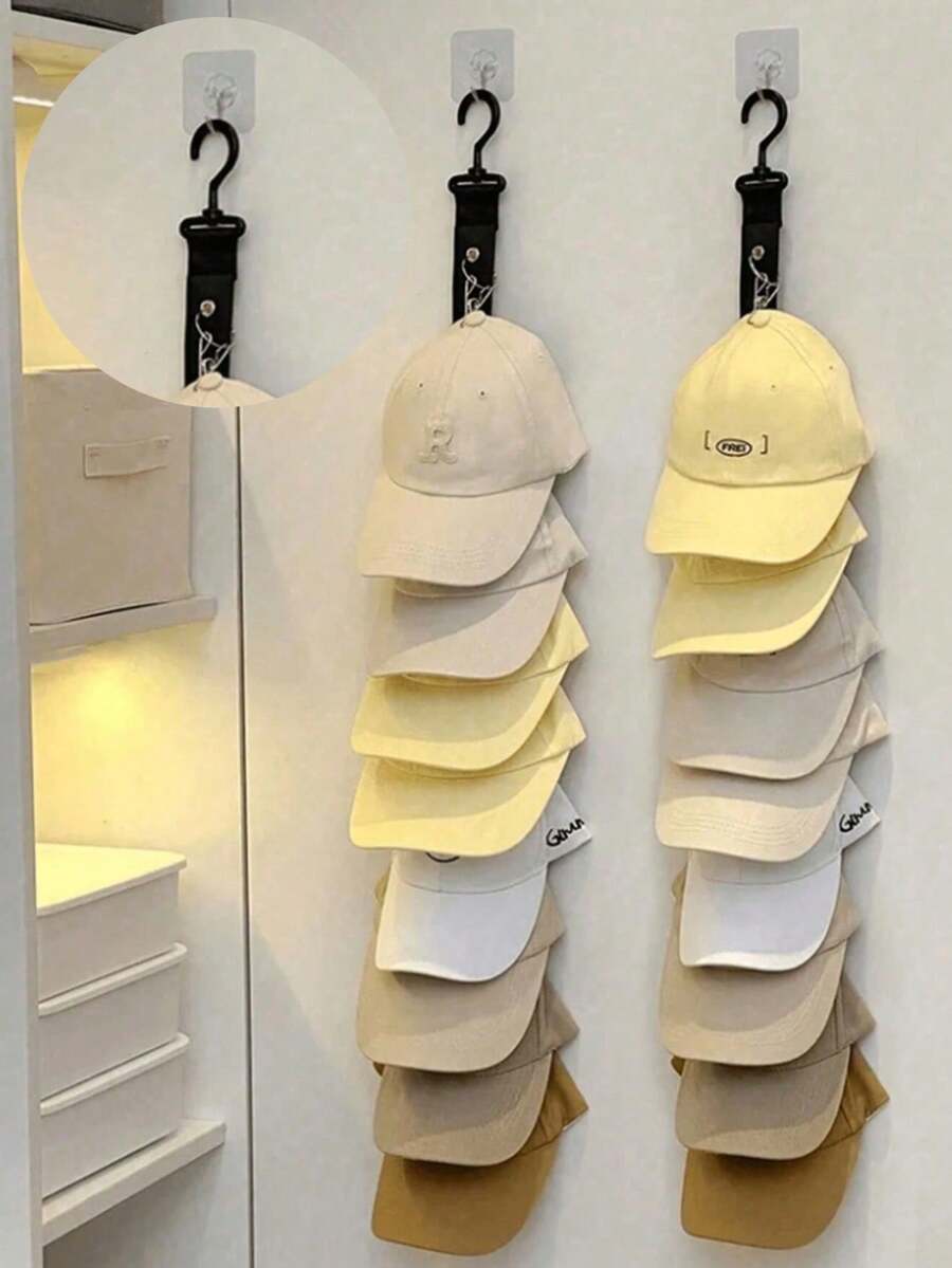 男女通用多功能棒球帽架，適合展示帽子。可用於衣櫥、門後或牆面安裝。亦適用於臥室收納、居家整理、浴室收納及牆面收納。