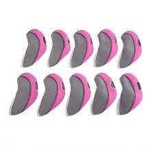 Copriferri da golf con finestra trasparente, confezione da 10 protezioni in neoprene per ferri da golf, compatibili con , Ping,Cobra - Rosa grigia - Visualizzare 1