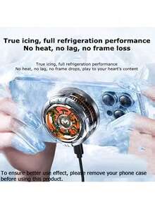 MEMO Magnetic Phone Cooling Fan Protective Case - Portable ABS Heatsink With RGB Lighting, Ultra-Quiet Operation, Rapid Cooling, Compatible With IPhone 15 Pro Max, 14, OnePlus, POCO And More - USB Powered Phone Cooler, Phone Cooling Accessory | Stylish Compact Protective Case | Magnetic Design - Game Grip Not Included - Purple - View 5