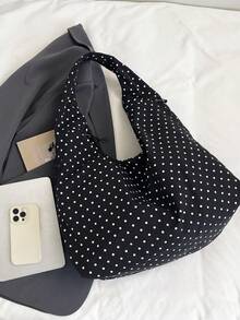 2026 Summer New Black Polka Dot Fashion High-End Large Capacity Multi-Pocket Multi-Compartment Shoulder Underarm Tote Bag - Black - View 6