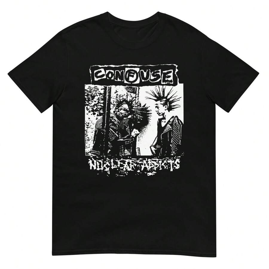 CONFUSE - NUCLEAR ADDICTS - PUNK T-Shirt Japanese Punk Hardcore 80's Disorder - 黑色 - 查看 1
