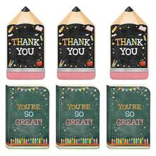 2-12pcs Back To School Party Teacher Appreciation Cards With Envelopes Thank You Cards For Teachers Bulk School Theme Greeting Cards For Back To School End Of Year Teacher Appreciation Week Graduation Party Supplies - View 1