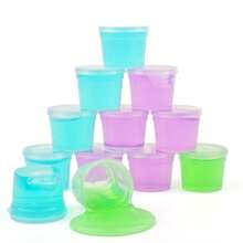 12 Peças Mini Conjunto de Slime de Cristal nas cores Vermelho, Verde, Azul, Rosa, Amarelo, Roxo, Adequado para Meninas, Lembrancinhas de Festa, Brinquedos Anti-Estresse para Meninos, Slime Macio DIY (30ml) - Multicolorido - Visão 8