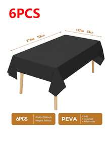 1/4/6 Stücke Einweg-Tischdecken in Weiß, hergestellt aus wasserfestem und ölbeständigem PEVA-Material, für Hochzeiten, Geburtstagsfeiern, Camping, Restaurants, Küchen, Feiertagspartys, Schulanfang, Halloween-Dekoration, Weihnachtsdekoration, Raumdekoration, Heimdekoration - Verschiedenfarbig - Übersicht 19