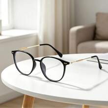 1 Piece Round Eyeglasses For Women, Sleek Black Frame With Clear Lenses, Retro Intellectual Vibe, Versatile For Summer Beach Days, Graduation Season Events, Travel Trips, Vacation Getaways, Camping Adventures, Casual Daily, Outdoor Activities And Everyday Outfits, Perfect Holiday Gift For Women To Elevate Any Occasion Look - 亮黑色 - 查看 1