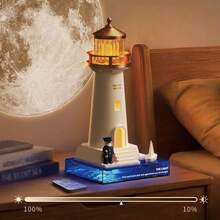 Lámpara de Luna Proyector Luz Nocturna con Control Remoto, Luz Decorativa de Atmósfera de Faro, Lámpara de Luna Proyector de Galaxia Recargable por USB, Regalo de Navidad y Cumpleaños, Regalo Perfecto - 5 diapositivas - Ver 6