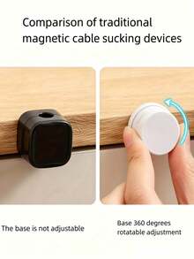 360° Rotatable Magnetic Cable Organizer, Anti-Slip Wire Fixing Clip, Desktop Phone Charging Cable Holder, Practical Home Cable Management Tool - Multicolor - View 5