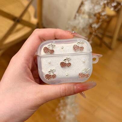 Ốp bảo vệ chống rơi cho tai nghe Apple, họa tiết ngọc trai anh đào, phù hợp với 1/2/3/4, chống trầy xước và chống rơi.