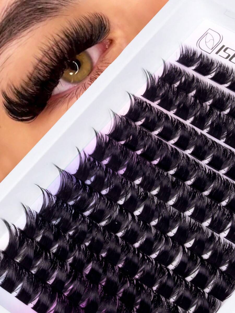 120pcs, D Curl, 300D Eyelash Clusters, Curled Cluster Lashes For Extension, Dramatic Lashes, Lash Clusters, Suitable For Beginners, Creates Full, Curled, Alluring Lashes, Convenient For Home Use - D - View 1