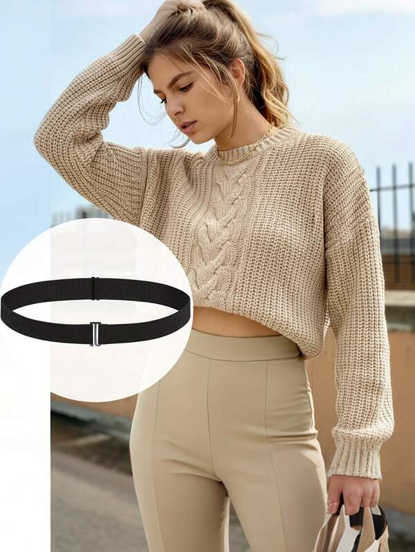 Crop Tuck Adjustable Band, Crop Tuck Tool For Sweater And Shirt, Belly Leaking Crop Tuck Band, The Elastic Band To Change The Style Of Your Tops,Adjustable Hem & Waist Tool, Suitable For T-Shirts, Knits, Dresses, Hoodies - No-Sew Hem Shortener With Snap, Invisible Waist Cincher For Pants, Shirts, Tops - Unisex Design For Home Sewing, No Need To Tuck In