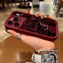 1个酒红色渐变图案极简镜头保护防摔防撞复古手机壳，适用于 16 Pro Max、17/16/15/14 Plus、13/12/11、Air，也适用于三星系列手机。 - 彩色 - 查看 4