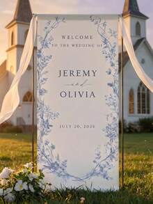 Customized Wedding Welcome Sign, Fabric Welcome Banner, Modern Fabric Wedding Banner, Bridal Shower Sign, Personalized Name Wedding Decor, Party Decor Fabric Sign, Wedding Seating Chart - Multicolor - View 2