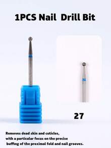 1pc Diamond Nail Drill Bits 3/32" Shank Cuticle Clean Bits Fine Medium Grit For Dead Skin Removing Manicure Pedicure Prep Nail Tool For Electric Nail Drill Machine - Multicolor - View 14