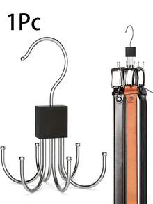 3/1pc Closet 6-Hooks Belt Holder Rack With 360° Rotatable, Metal Storage Hanger Organizer, Cap Holder Rack, Bra Holder Rack, Tie Holder Rack, Belt Holder Rack, Scarf Holder Rack, Storage Hooks, Suitable For Dorm Closet, Home, Campus, Hotel, Etc., Portable Travel Hook - Multicolor - View 12