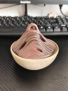 1个北欧风格深绿色山形香薰扩散器，倒流香薰装饰，禅意冥想用品，现代家居卧室客厅办公桌装饰，舒缓香氛礼品 - 墨綠色 - 查看 8