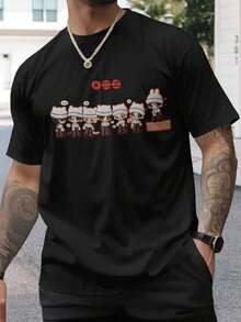 Herren T Shirt Mode Bequem Sommer Freizeit Top Atmungsaktiv Neu  Fashion - 黑色 - 查看 2