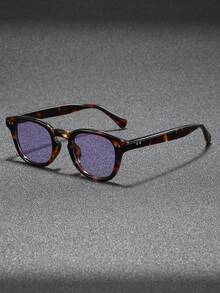 Visivana 1 Pair Men's Retro Rivet Round Fashion Glasses, Versatile For Street Style, Outdoor, Riding, Beach, Party Back To School Fashionable Preppy School Look - Multicolor - View 5