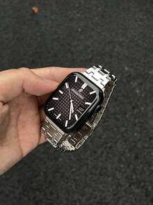 Stainless Steel Watch Band, Compatible With Apple Watch 42mm, 38mm, 40mm, 41mm, 44mm, 45mm, 46mm, 49mm, Fashionable Smartwatch Replacement Band For Apple Watch Series Ultra2, Ultra SE2, SE 11, 10, 9, 8, 7, 6, 5, 4, 3, 2, 1, Suitable For Men And Women, Ideal Gift For Students Back To School - Silver - View 5