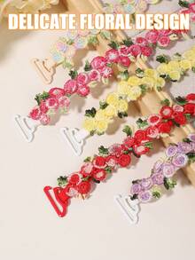 Women's Embroidered Floral Bra Straps, Detachable Bra Straps, Replaceable Lace Trim, Lingerie Accessories - Multicolor - View 6