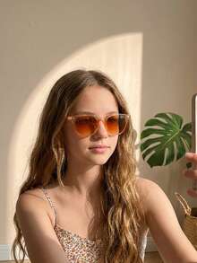 6 Pairs Personalized Retro Ultra-Lightweight Round Frame Candy Color Street Style Fashion Glasses - Multicolor - View 8