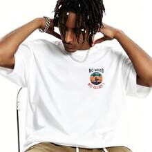 Men's T-Shirt No Waves No Glory Comfortable And Versatile Outdoor Casual Short Sleeve - White - View 2