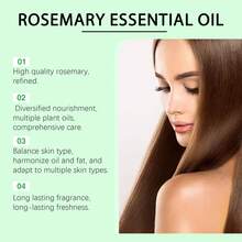 Aceite capilar de romero para el cuidado del cuero cabelludo: tratamiento fortalecedor para nutrir las raíces del cabello y reducir la rotura, añade brillo y suavidad - 1 - Ver 9