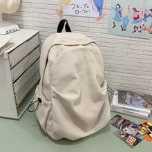 Bolso de mano moderno y versátil para mujer, estilo casual elegante con un toque de alta gama, bolso de hombro estiloso ideal para ir de compras, mochila casual plisada estilo coreano para mujer, nueva mochila de estudiante para el verano de 2026, de pana vintage. - Verde - Ver 10