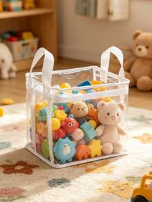 OBOVAY 1pc Storage Bag With Zipper And Handle, Suitable For Stuffed Animal Storage, Bedroom Essentials, Newborn Essentials, Kids Room And Nursery - Multicolor - View 4