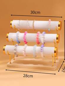 Gold Bracelet Organizer | Wooden Desktop Bracelet & Watch Display Stand, Suitable For Scrunchies And Watches - Multipurpose, Hanging Jewelry Storage Rack, Ideal For Retail Display, Trade Shows And Personal Collection - Multicolor - View 19