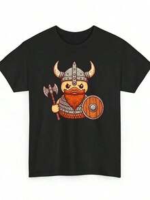 GiftMen's Thick Cotton Shirt - Purple And Gold Viking Design Shirt, Crew Neck For Minnesota Sports Fans, Game Day Wear And Casual Attire - Breathable, Everyday Essential, Merchandise, Bold Print And Soft - 白色 - 查看 1