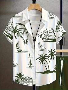 Herren Mode KING Lässig Bequemes T-Shirt und Shorts Set, 3D Muster Kurzarm T-Shirt und lockere Kordelzug Shorts, Sommer Outdoor Outfit - Verschiedenfarbig - Übersicht 5