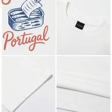 Women's T-Shirt Sardines Portugal Can Art Design Short Sleeve Crew Neck Casua Suitable For Spring And Summer - White - View 4