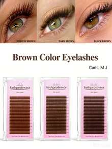 L Curl Brown Cat Eye False Eyelashes, Dark Brown/Medium Brown/Black Brown, Soft Natural Lightweight, 0.05 0.07 Faux Mink Fur, Brown Fine Eyelash Clusters, Makeup Eyelash Extensions, Voluminous Eyelash Extensions - Suitable For Beginners, Parties, Holiday Eye Makeup - L - View 1