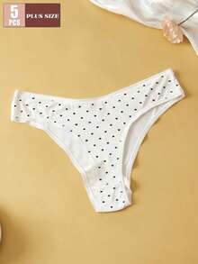 5pcs Plus Size Women's Cute Floral Print Underwear Set, Includes Floral Print Panties And Bralettes In Feminine Style - Multicolor - View 4