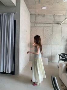 Women Long Dresses - Apricot - View 7