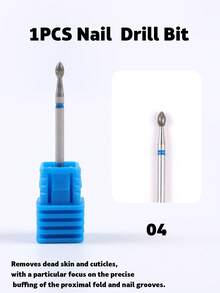 1pc Diamond Nail Drill Bits 3/32" Shank Cuticle Clean Bits Fine Medium Grit For Dead Skin Removing Manicure Pedicure Prep Nail Tool For Electric Nail Drill Machine - Multicolor - View 7
