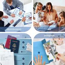 1 paquete de carpeta expandible de tela teñida personalizada, para documentos importantes, archivos de emergencia, certificados de nacimiento, tarjetas de social, pasaportes, fotos y cartas - Multicolor - Ver 7
