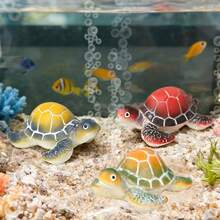 Miniatura de Tartaruga Marinha de Resina para Aquascaping: Enfeite Subaquático Fofo para Aquário, Terrário de Musgo e Suculentas – Decoração DIY de Micro Paisagem - Aquário Feliz - Visão 2