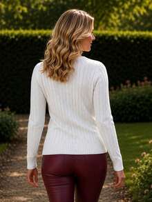 Women's Blouse Simple Casual Wool-Like Fabric Unused V-Neck Blouse Office Home Street Travel Bachelorette Party Garden Beach Night 2025 - 白色 - 查看 3